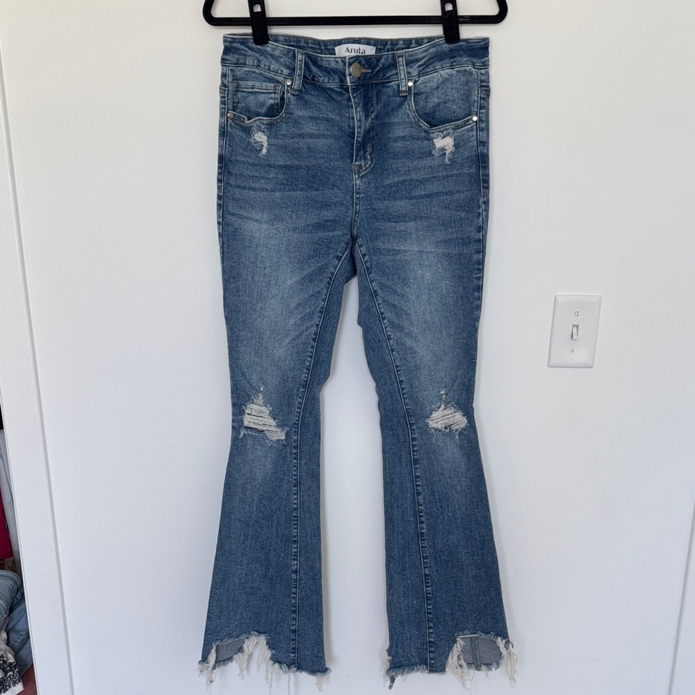 ARULA Distressed Flare Jeans - Size 10